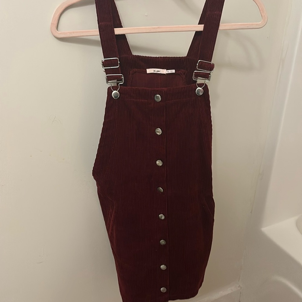 Maroon overall dress